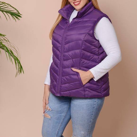 Purple Puffer Jacket Vest, M 8/10 by Passage, quality made. - Picture 3 of 3